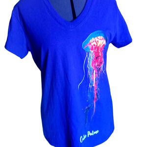 Cabo Pulmo Mexico short sleeve, purple woman's tee shirt, XL